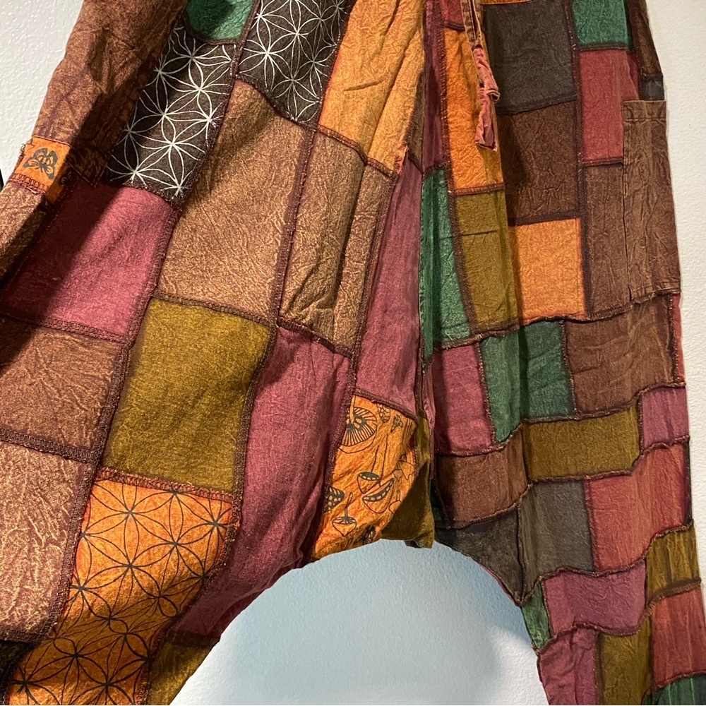 Patchwork Multicolor Boho Dtop Crotch Pants hippi… - image 2
